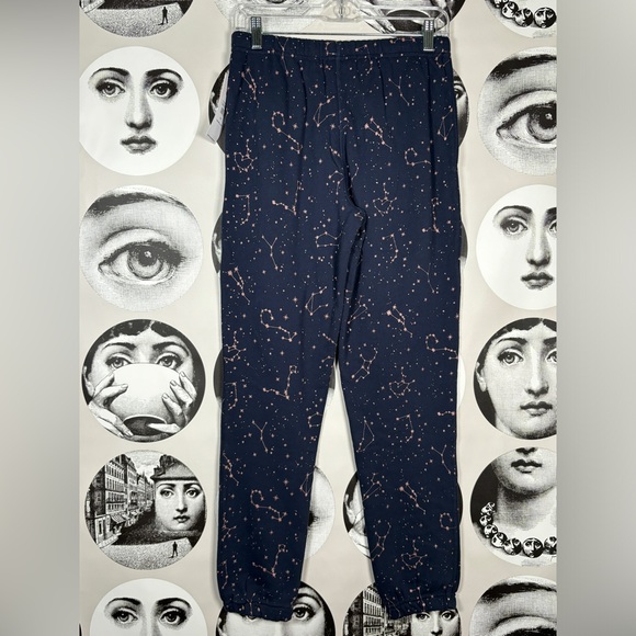 Spiritual Gangster Navy Laguna Sweatpants w/ Zodiac Constellation Design, Sz XS - Picture 2 of 8